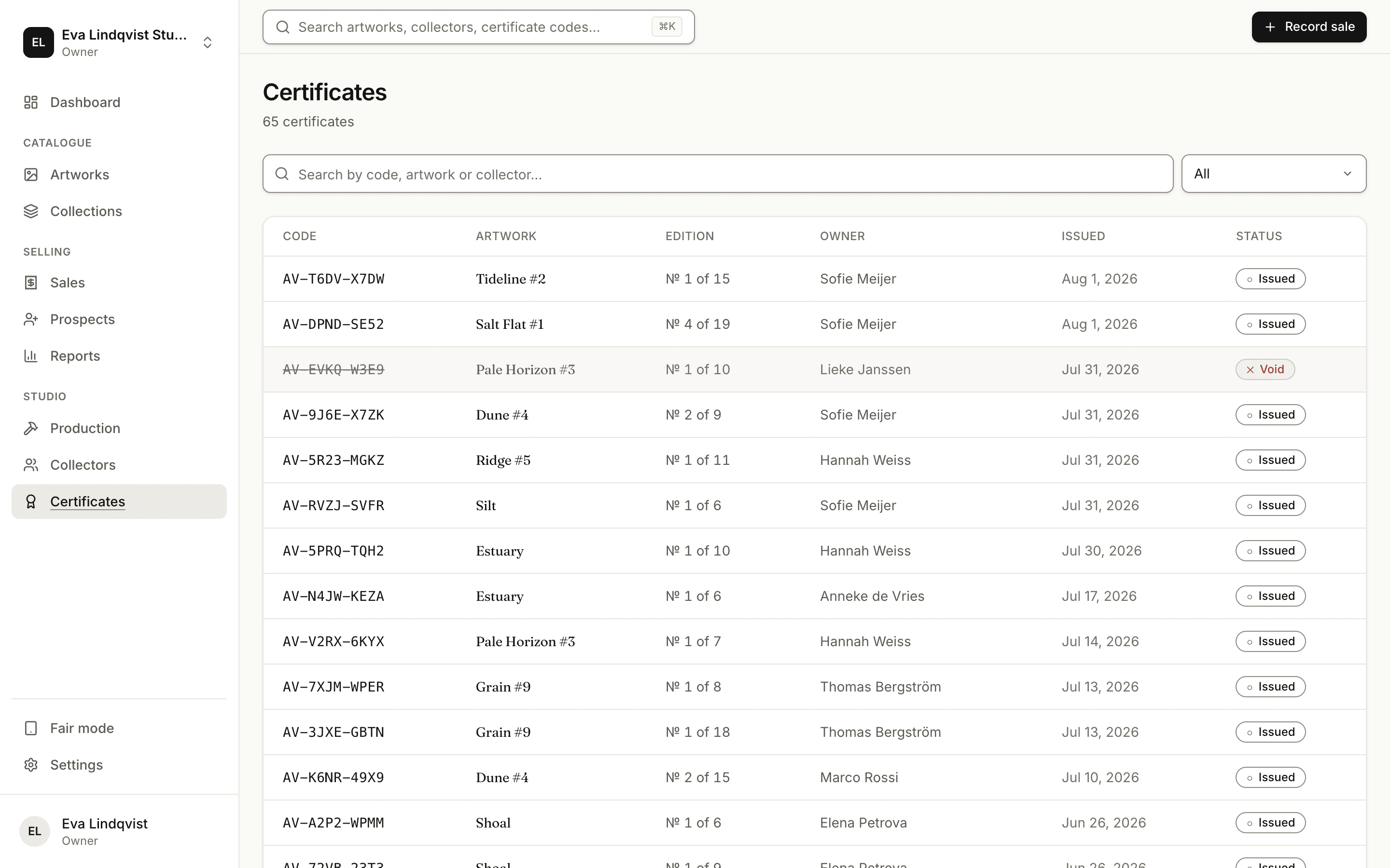 Certificates